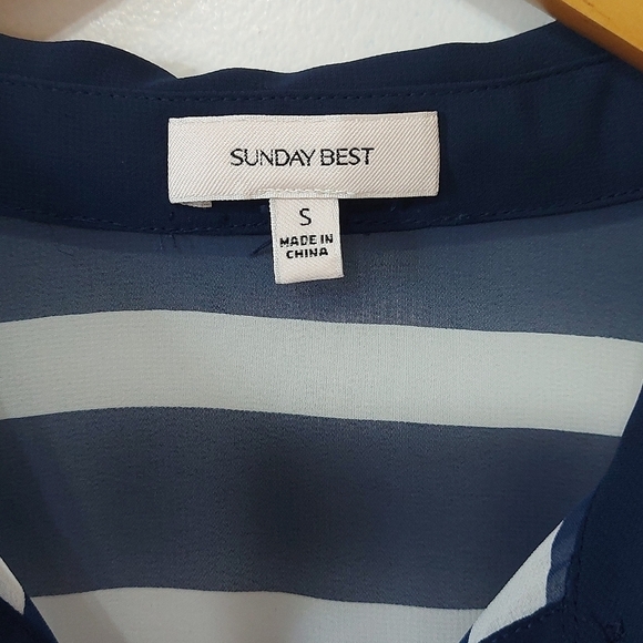 Aritzia sunday best stripped blue/White size S - Picture 3 of 14